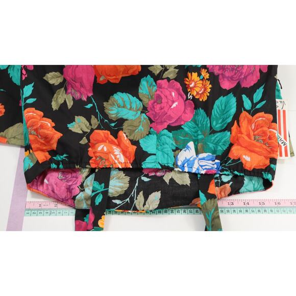 NWT VTG Via Sant Andrea Midi Dress 10 Rose Floral A Line Belted Colorful Retro - Picture 12 of 14